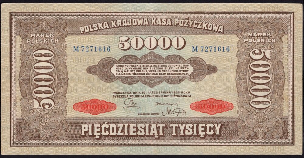 Poland - 50.000 Mark 1922 - Pick # 33 - VF+