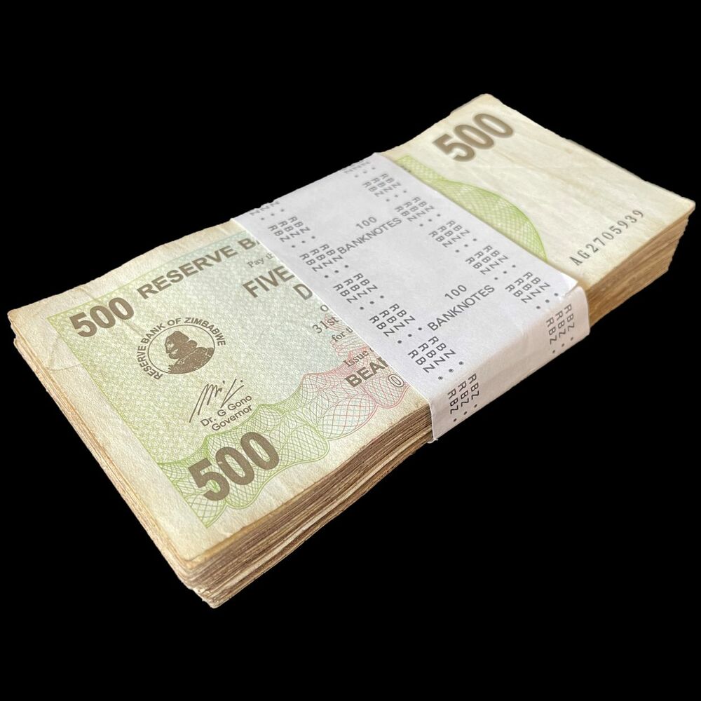 Zimbabwe - 500 Dollars 2006 - Pick- 43 / B134 - Bundle 100 PCS - USED (F,VF,XF)