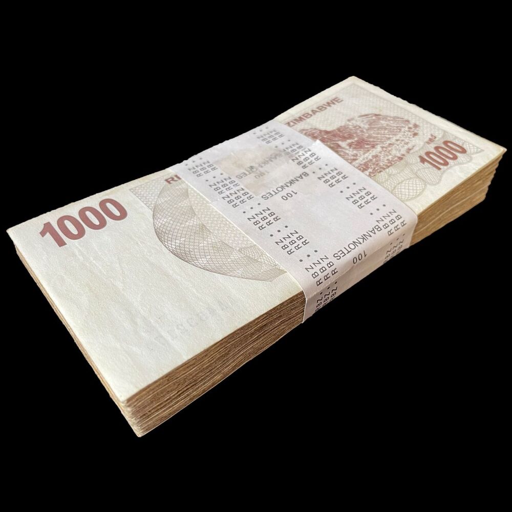 Zimbabwe - 1000 Dollars 2006 - Pick- 44 / B135 - Bundle 100 PCS - USED (F,VF,XF)