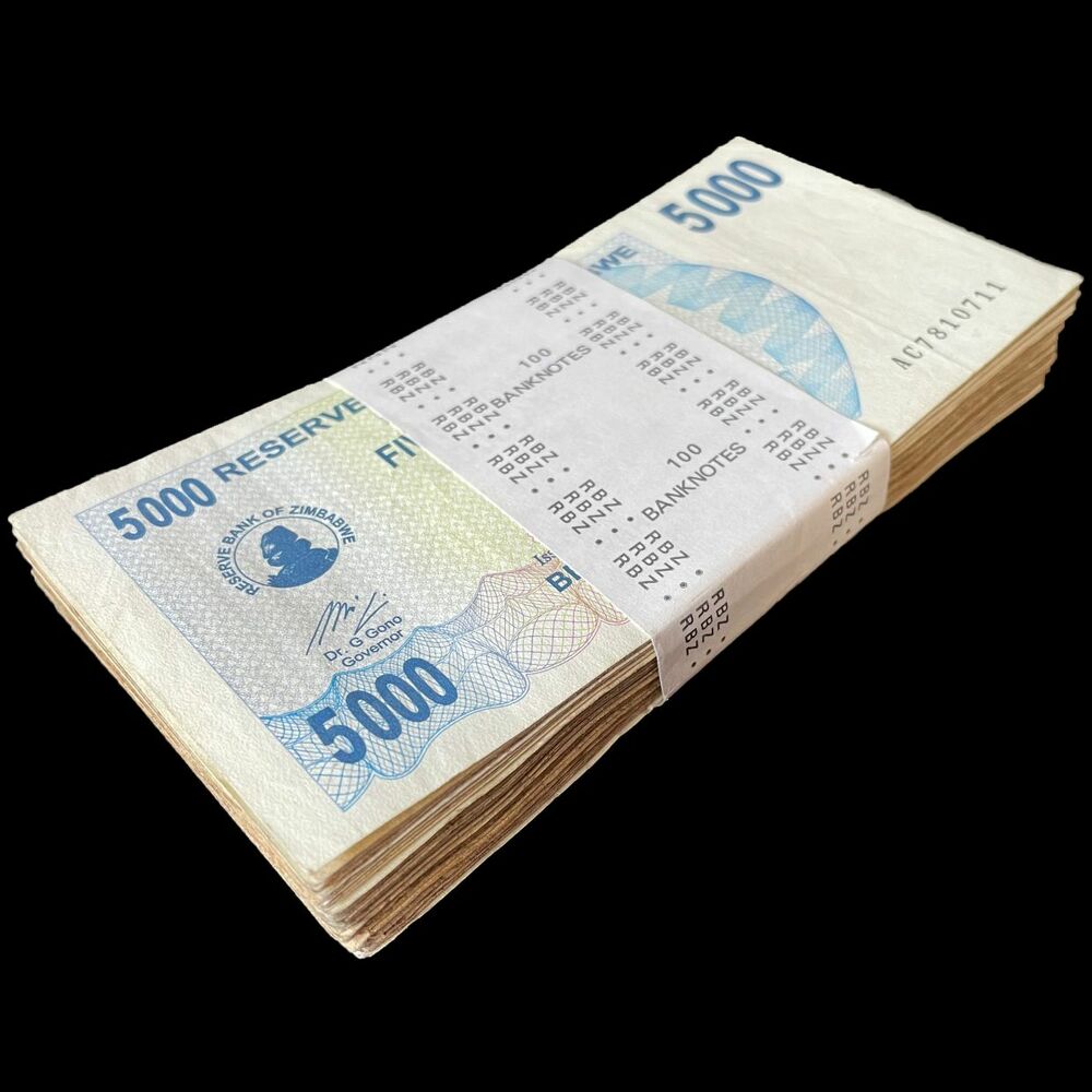 Zimbabwe - 5000 Dollars 2007 - Pick- 45 / B136 - Bundle 100 PCS - USED (F,VF,XF)