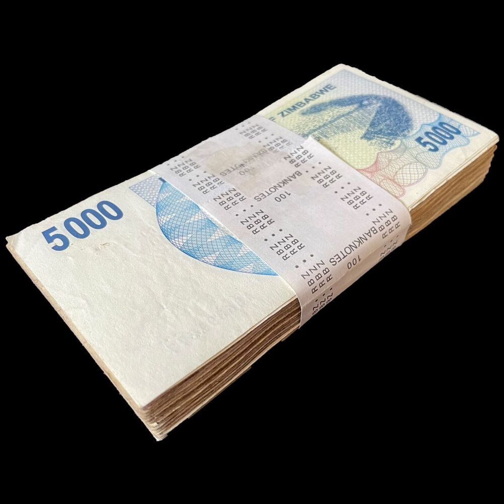 Zimbabwe - 5000 Dollars 2007 - Pick- 45 / B136 - Bundle 100 PCS - USED (F,VF,XF)