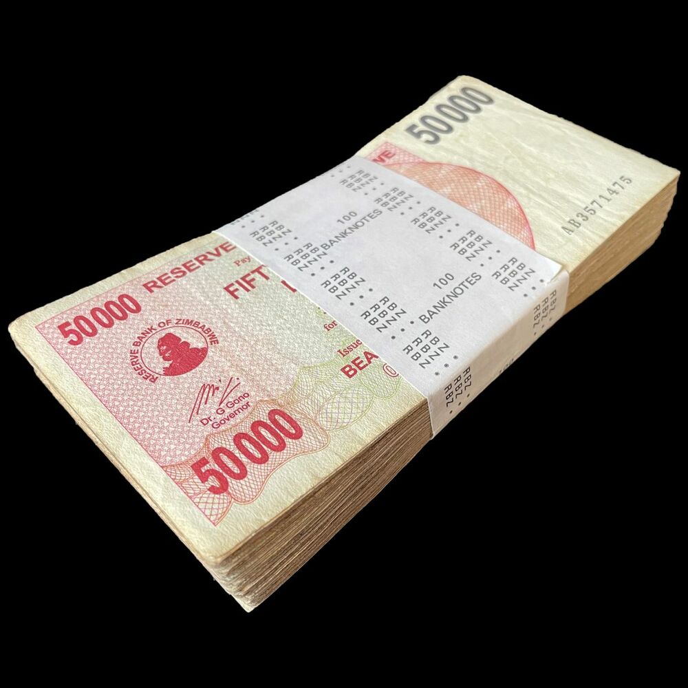 Zimbabwe - 50.000 Dollars 2007 - Pick- 47 / B138 - Bundle 100 PCS - USED (F,VF,XF)