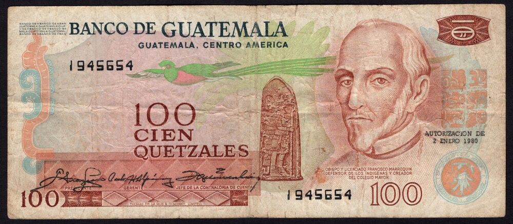 Guatemala - 100 Quetzales 1980 - Pick # 64b - Fine
