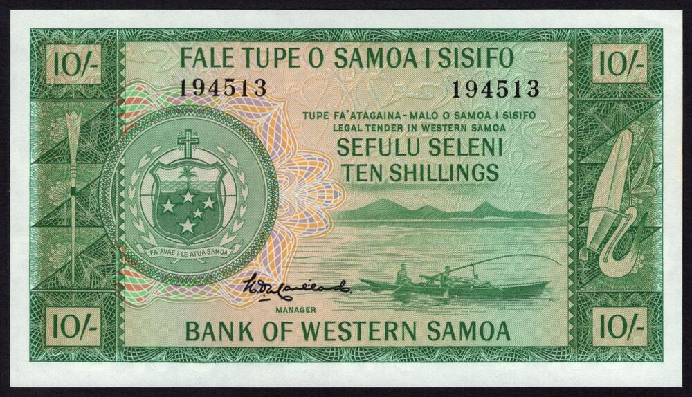 Western Samoa - 10 Shillings 1963 - Pick # 13 - UNC-