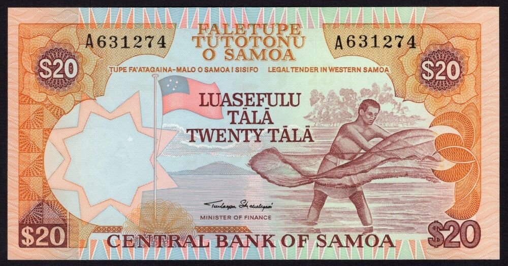 Western Samoa - 20 Tala 1985 - Pick # 28 - XF