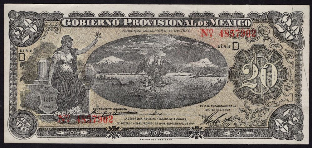 Mexico - 20 Pesos 1914 - Pick # S1112a - aUNC