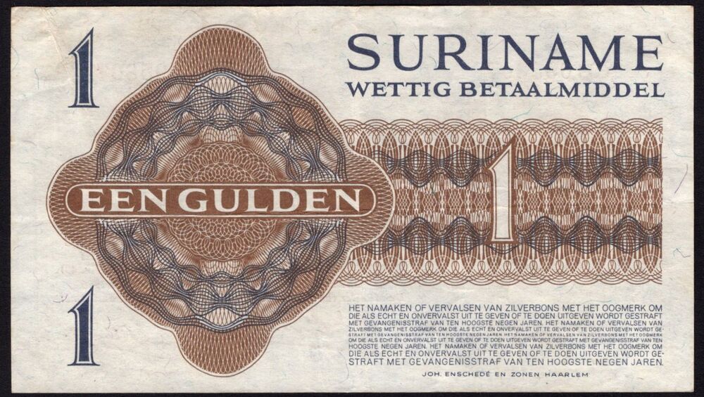 Suriname - 1 Gulden 1956 - Pick # 108b - VF
