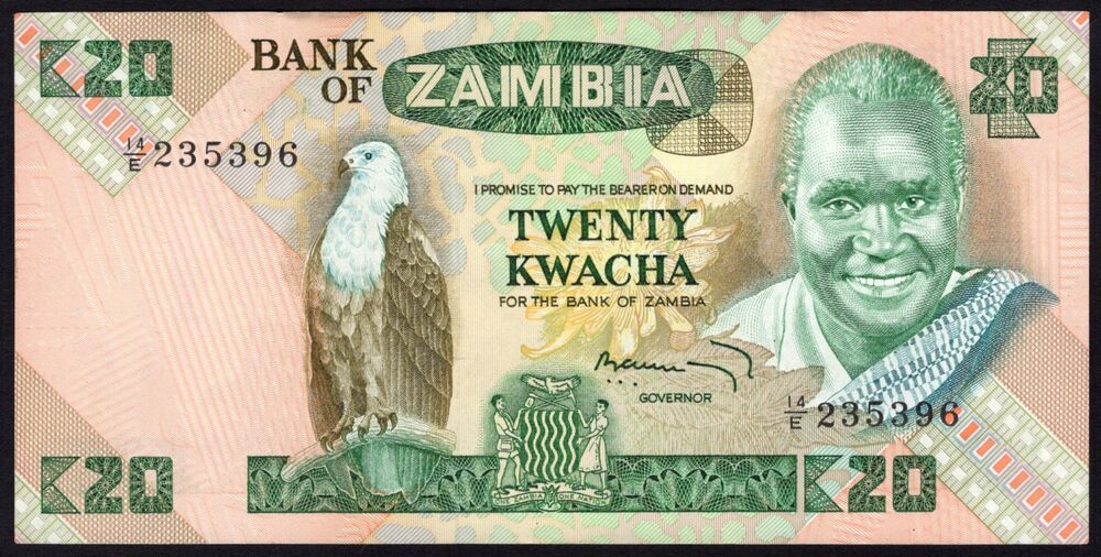 Zambia - 20 Kwacha 1980/88 - Pick # 27c - XF+
