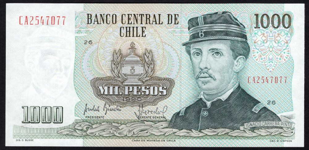 Chile - 1000 Pesos 1990 - Pick # 154c - UNC-