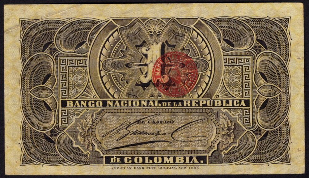 Colombia - 1 Pesos 1895 - Pick # 234 - VF