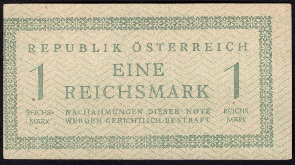 Austria - 1 Reichmark 1945 - Pick # 113b - XF