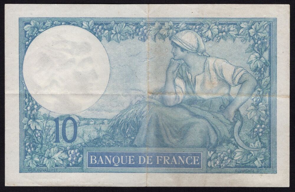 France - 10 Francs 1916 - Pick # 73a - VF+