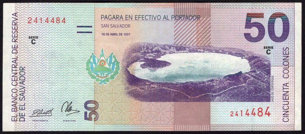 El Salvador - 50 Colones 1997 - Pick # 150 - VF
