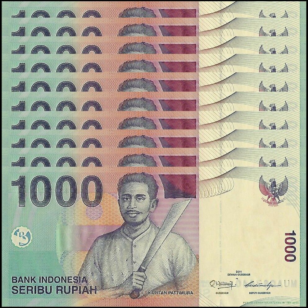 Indonesia - 1000 Rupiah 2011 - Pick- 141k - Set 10 PCS
