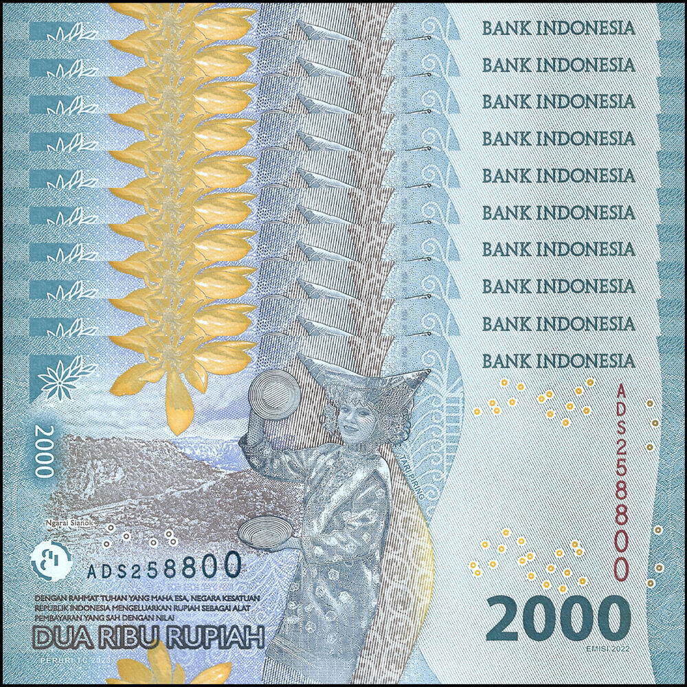 Indonesia -  2000 Rupiah 2023 - Pick # 163b - Set 10 PCS