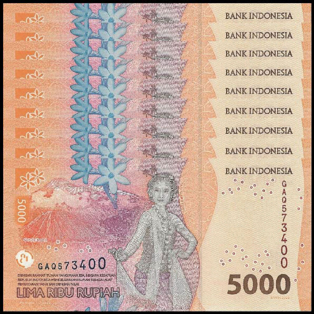 Indonesia -  5000 Rupiah 2022 - Pick # 164a - Set 10 PCS