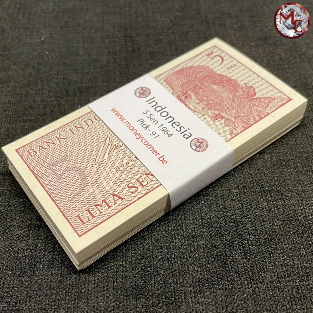 Indonesia - 5 Sen 1964 - Pick- 91 - Bundle 100 PCS