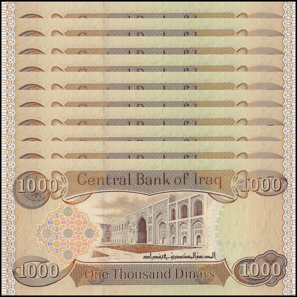 Iraq -  1000 Dinars 2003 - Pick # 93a - Set 10 PCS
