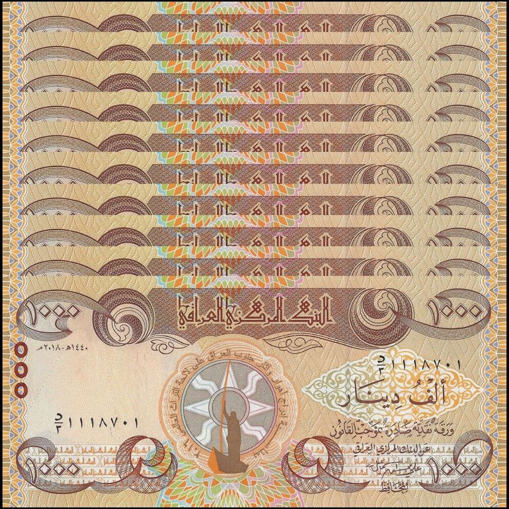 Iraq - 1000 Dinars 2018 - Pick # 104a - Set 10 PCS