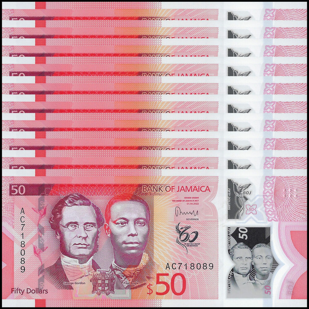 Jamaica - 50 Dollars 2022 - Pick- NEW / B251 - Set 10 PCS
