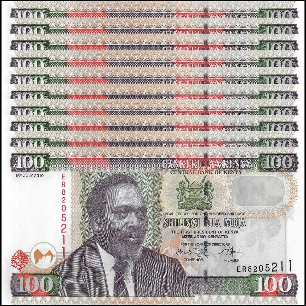 Kenya - 100 Shillings 2010 - Pick- 48e / B139g - Set 10 PCS