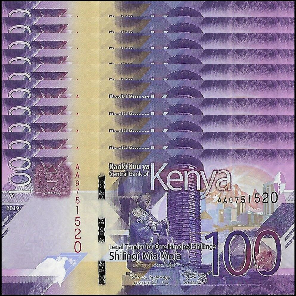 Kenya - 100 Shillings 2019 - Pick- 53 / B145 - Set 10 PCS