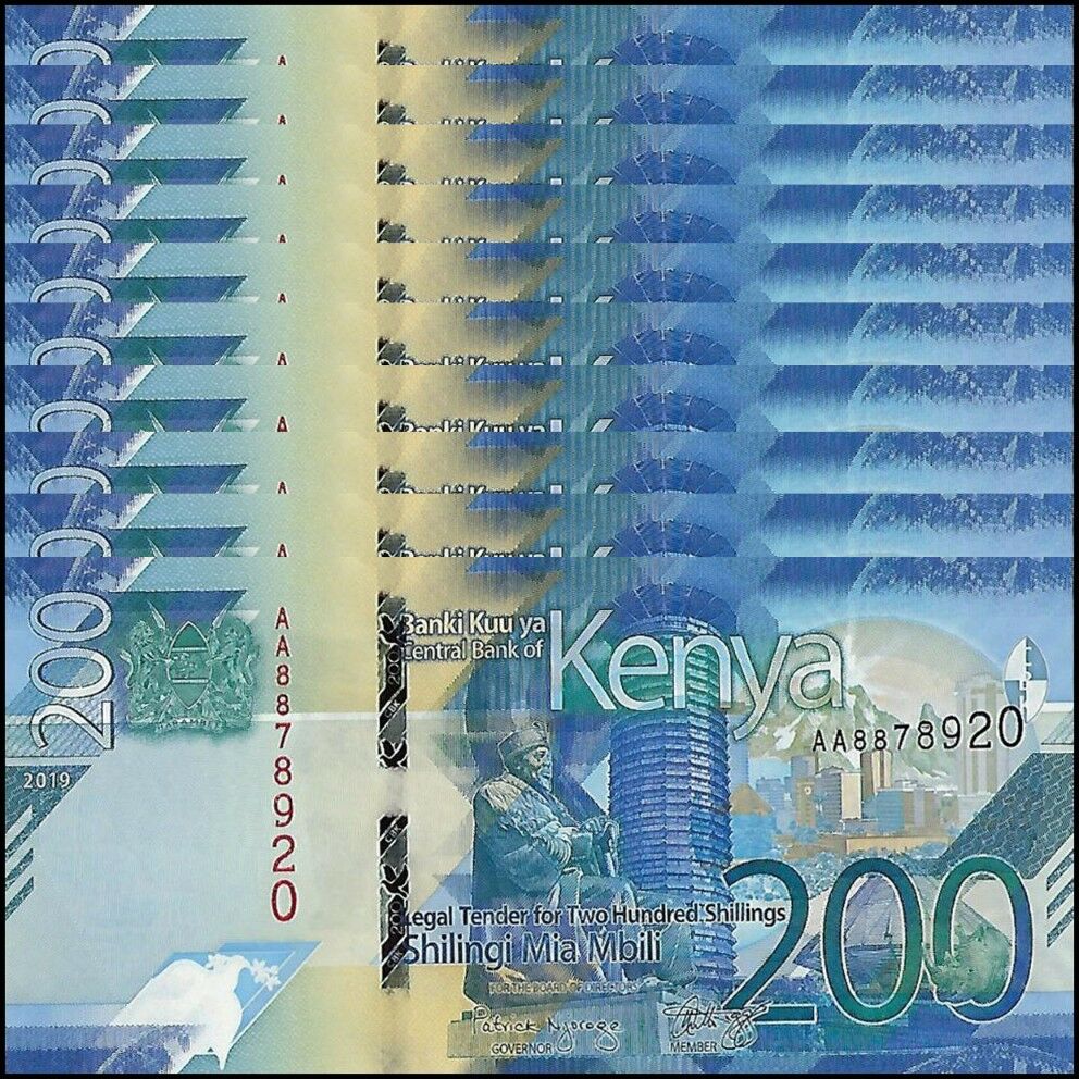 Kenya - 200 Shillings 2019 - Pick- 54 / B146 - Set 10 PCS