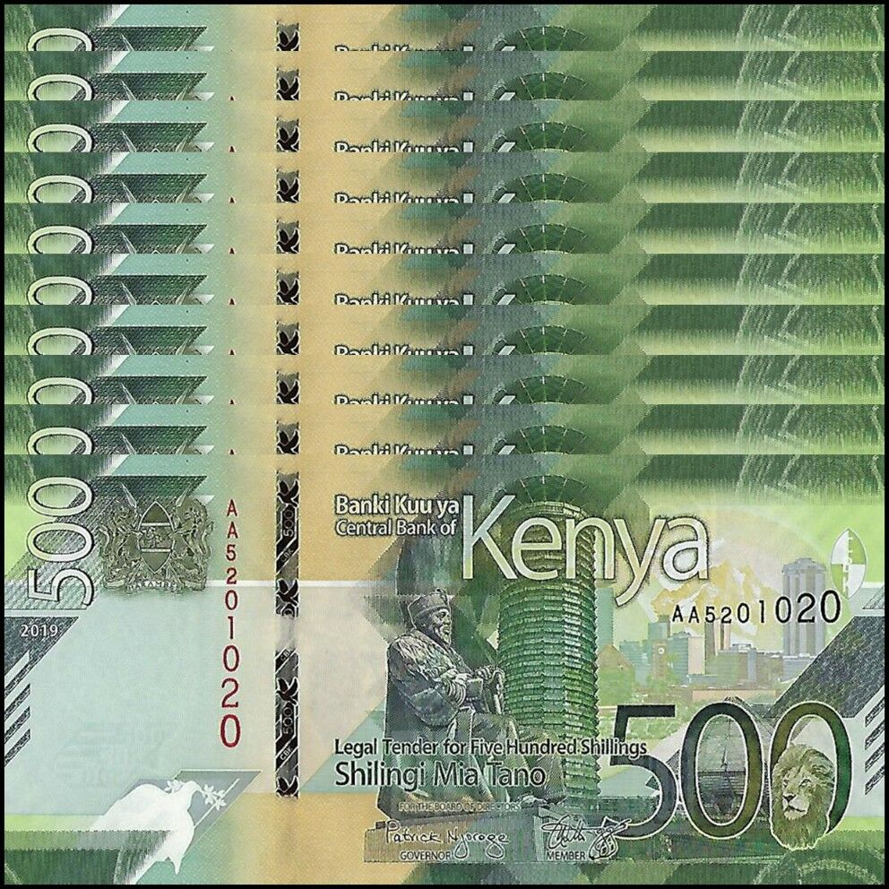Kenya - 500 Shillings 2019 - Pick- 55 / B147 - Set 10 PCS