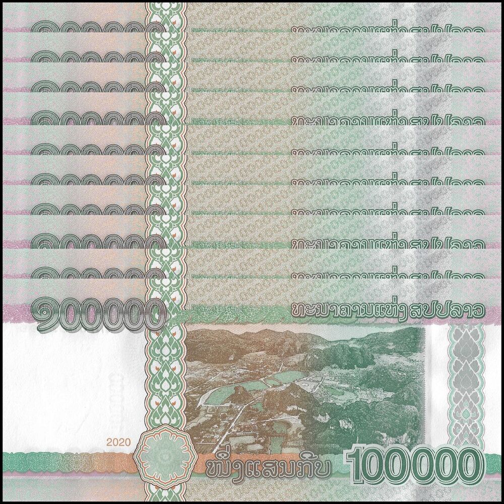 Laos - 100.000 Kip 2020 - Pick- NEW / B524 - Set 10 PCS