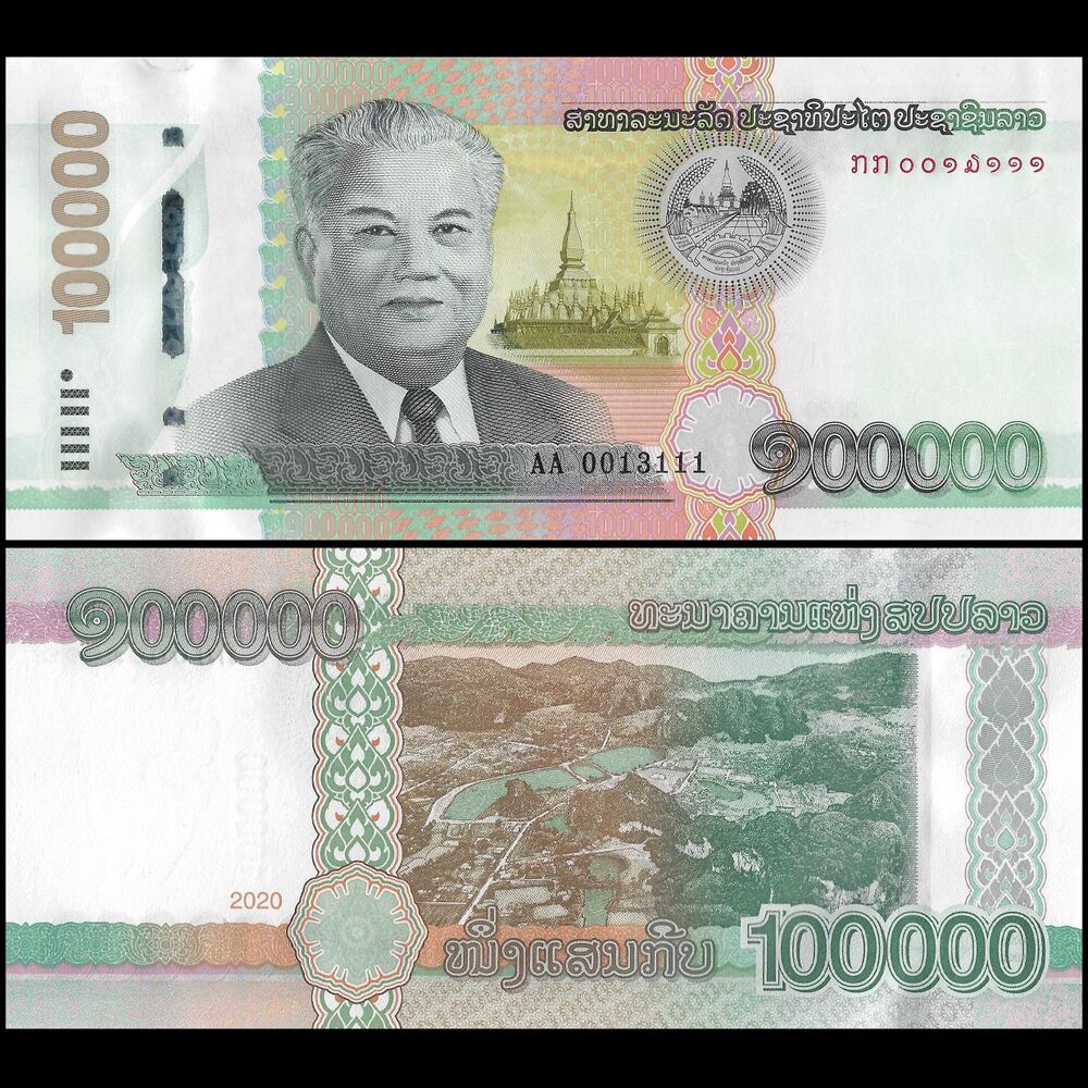 Laos - 100.000 Kip 2020 - Pick- NEW / B524 - Set 10 PCS
