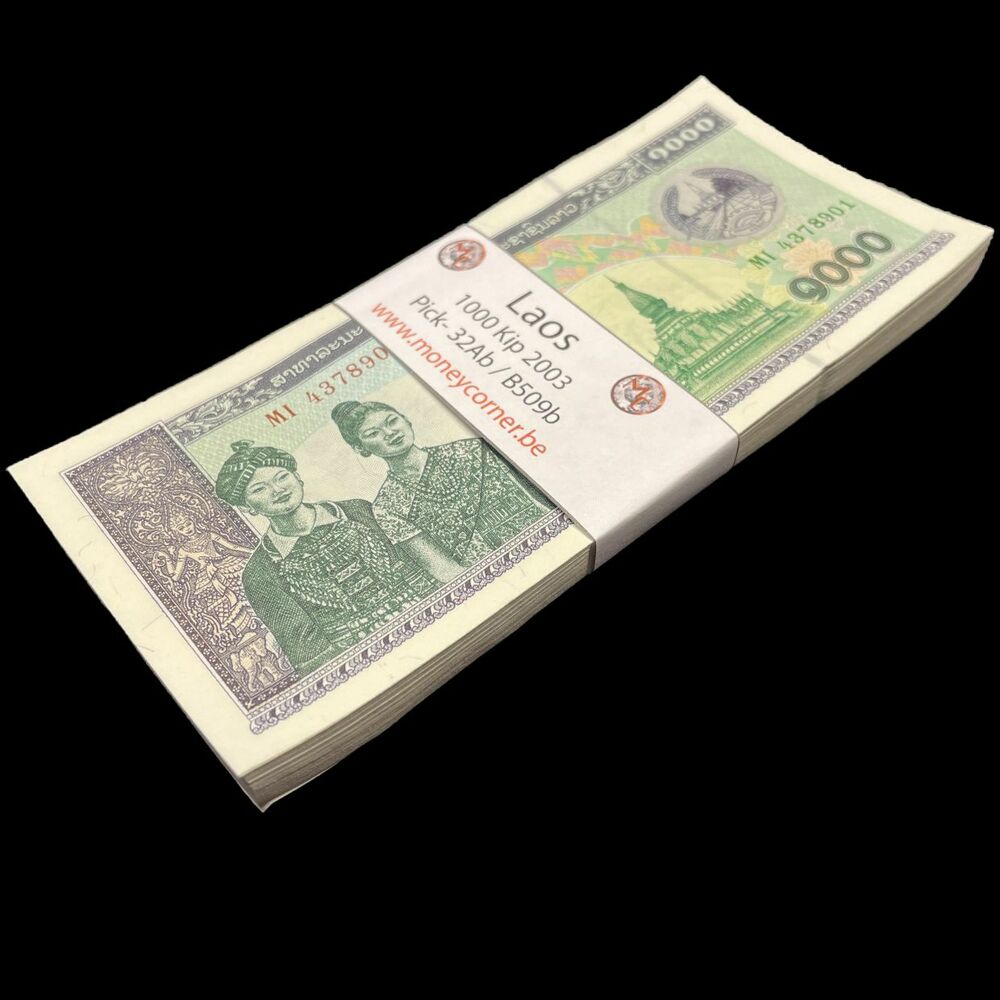 Laos - 1000 Kip 2003 - Pick- 32Ab / B509b - Bundle 100 PCS