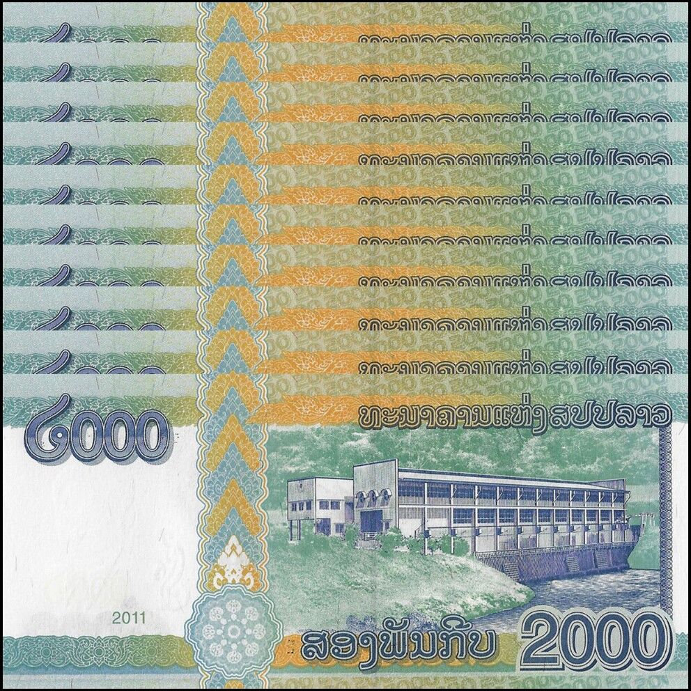 Laos - 2000 Kip 2011 - Pick- 41 / B517 - Set 10 PCS