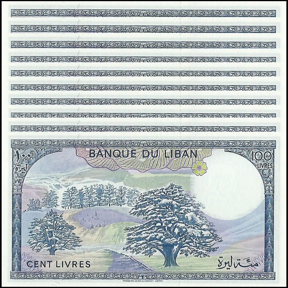 Lebanon - 100 Livres 1988 - Pïck- 66 / B508c - Set 10 PCS