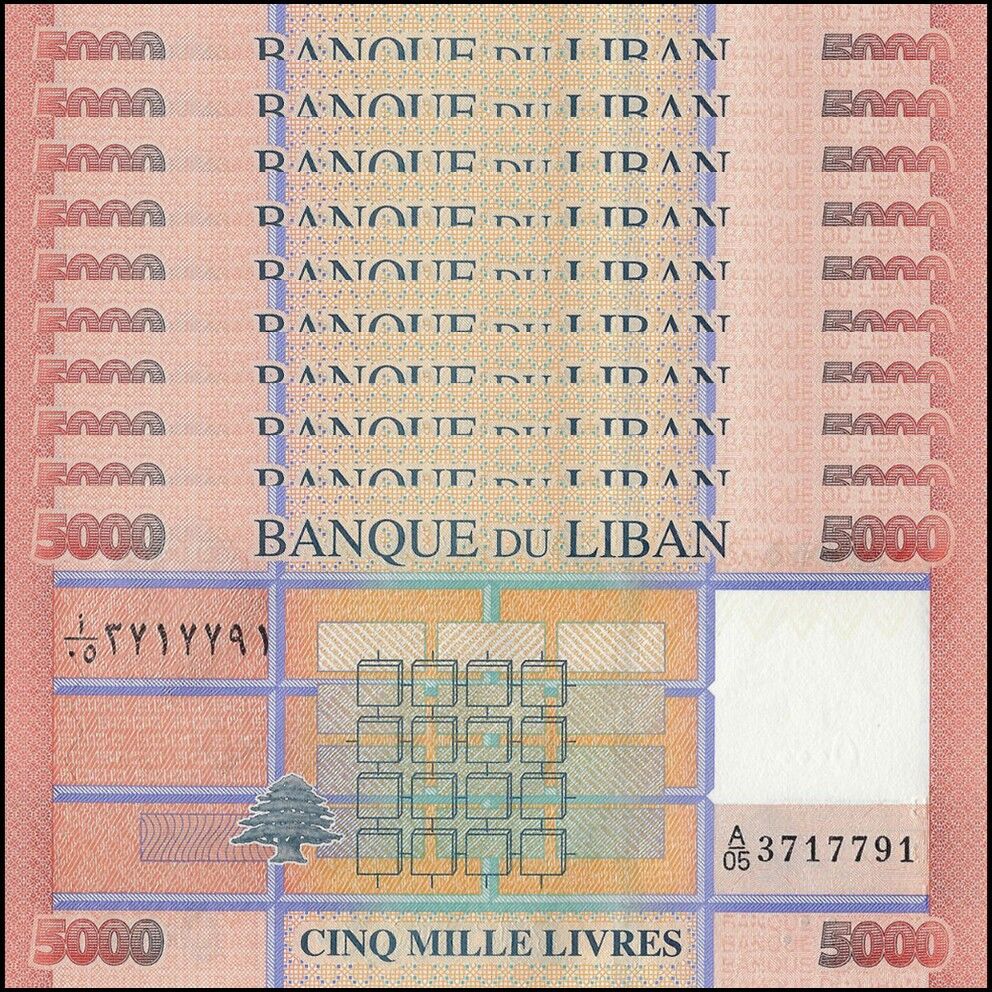 Lebanon - 5000 Livres 2014 - Pick- 91b / B533b - Set 10 PCS