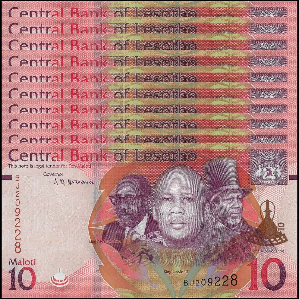 Lesotho - 10 Maloti 2021 - Pick- NEW / B227 - Set 10 PCS