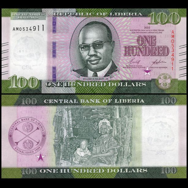 Liberia - 100 Dollars 2022 - Pick- NEW / B319b - Set 10 PCS