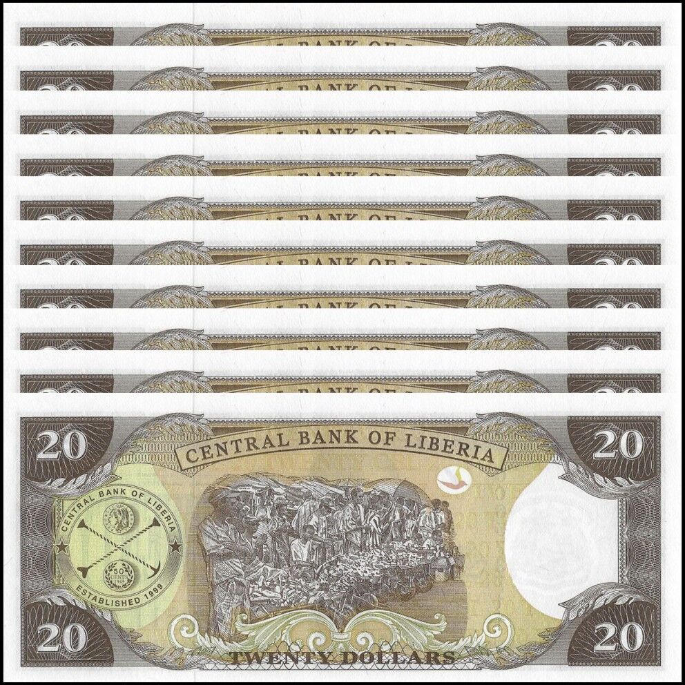 Liberia - 20 Dollars 2003 - Pick- 28a / B308a - Set 10 PCS