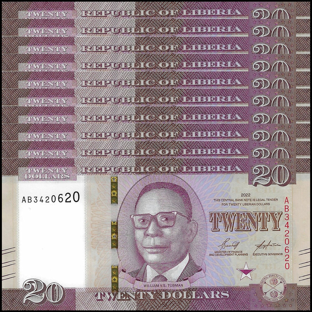 Liberia - 20 Dollars 2022 - Pick- NEW / B317 - Set 10 PCS
