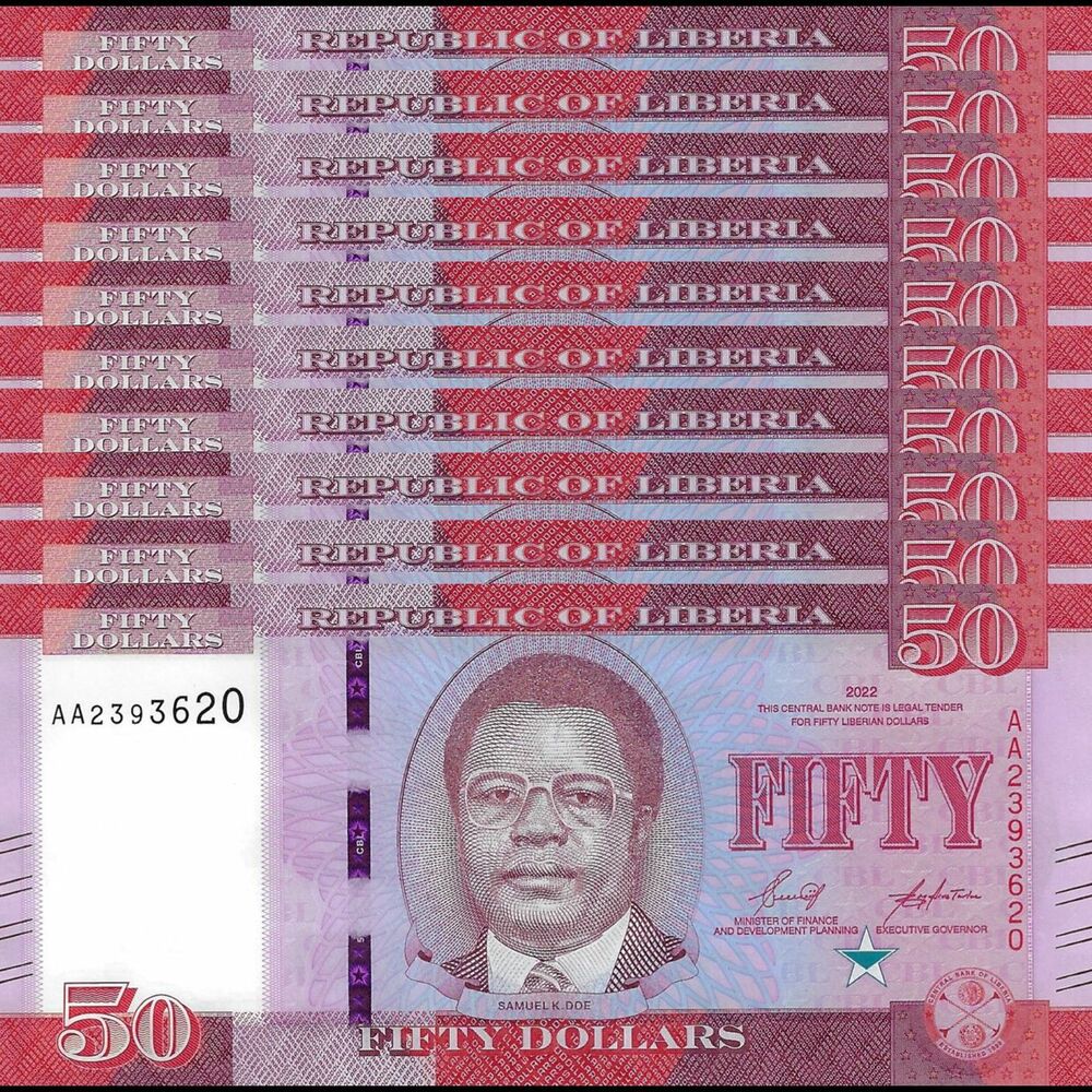 Liberia - 50 Dollars 2022 - Pick- NEW / B318 - Set 10 PCS