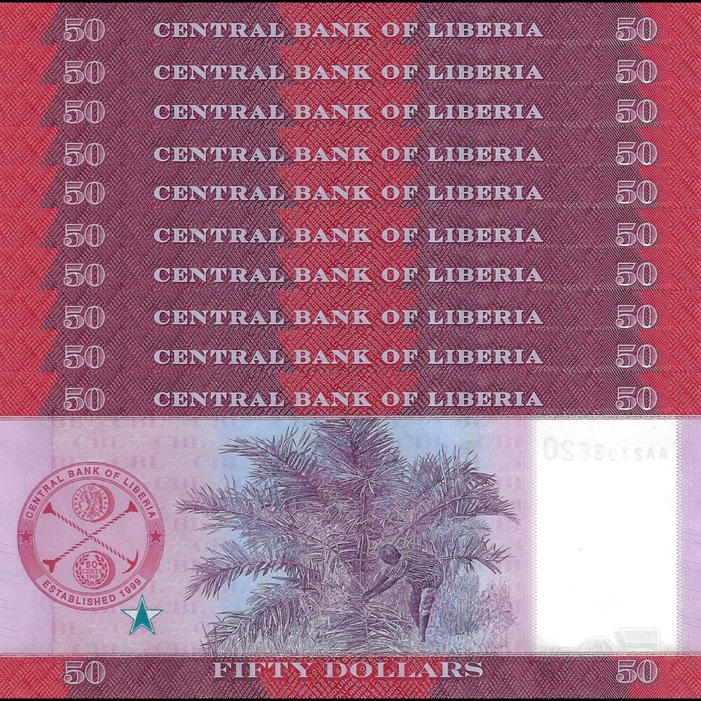 Liberia - 50 Dollars 2022 - Pick- NEW / B318 - Set 10 PCS
