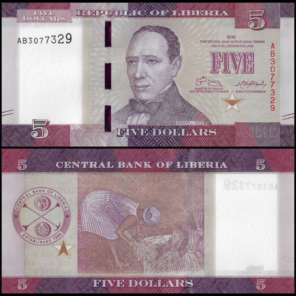 Liberia - 5 Dollars 2016 - Pick- 31a / B311a - Set 10 PCS