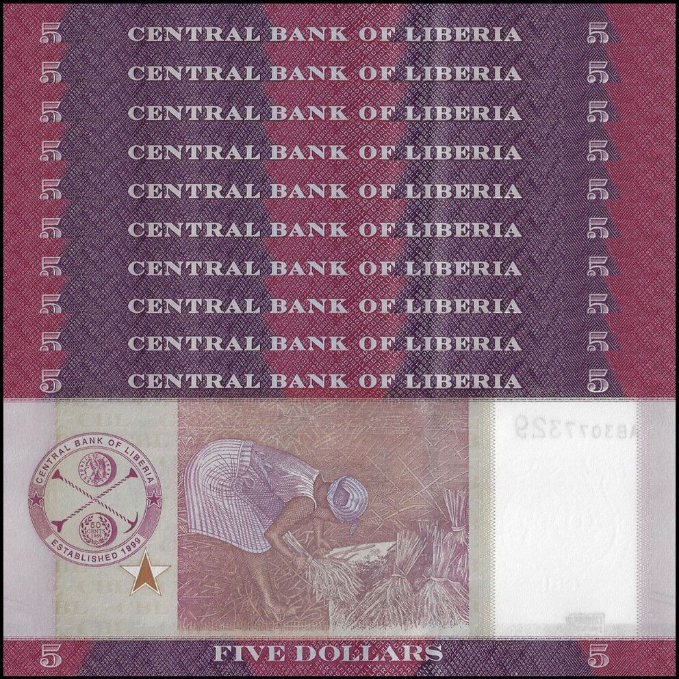 Liberia - 5 Dollars 2016 - Pick- 31a / B311a - Set 10 PCS