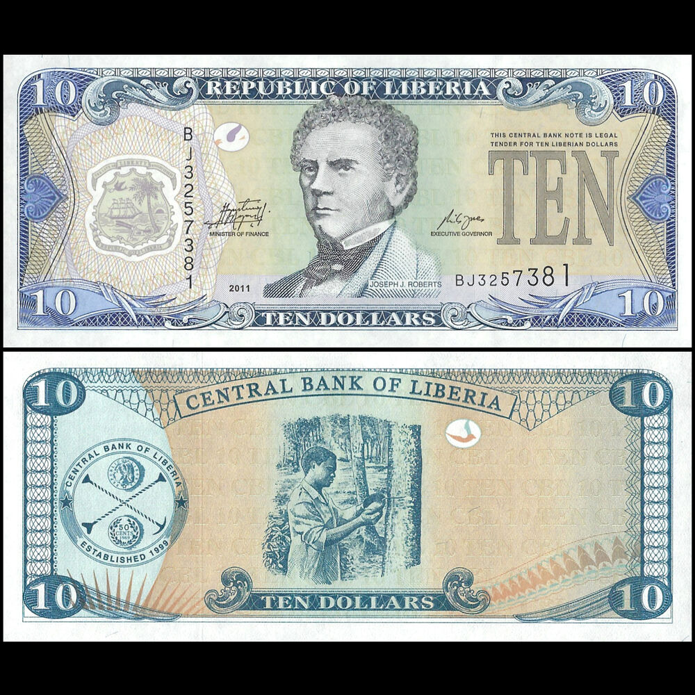 Liberia -  10 Dollars 2011 - Pick # 27f - Set 10 PCS