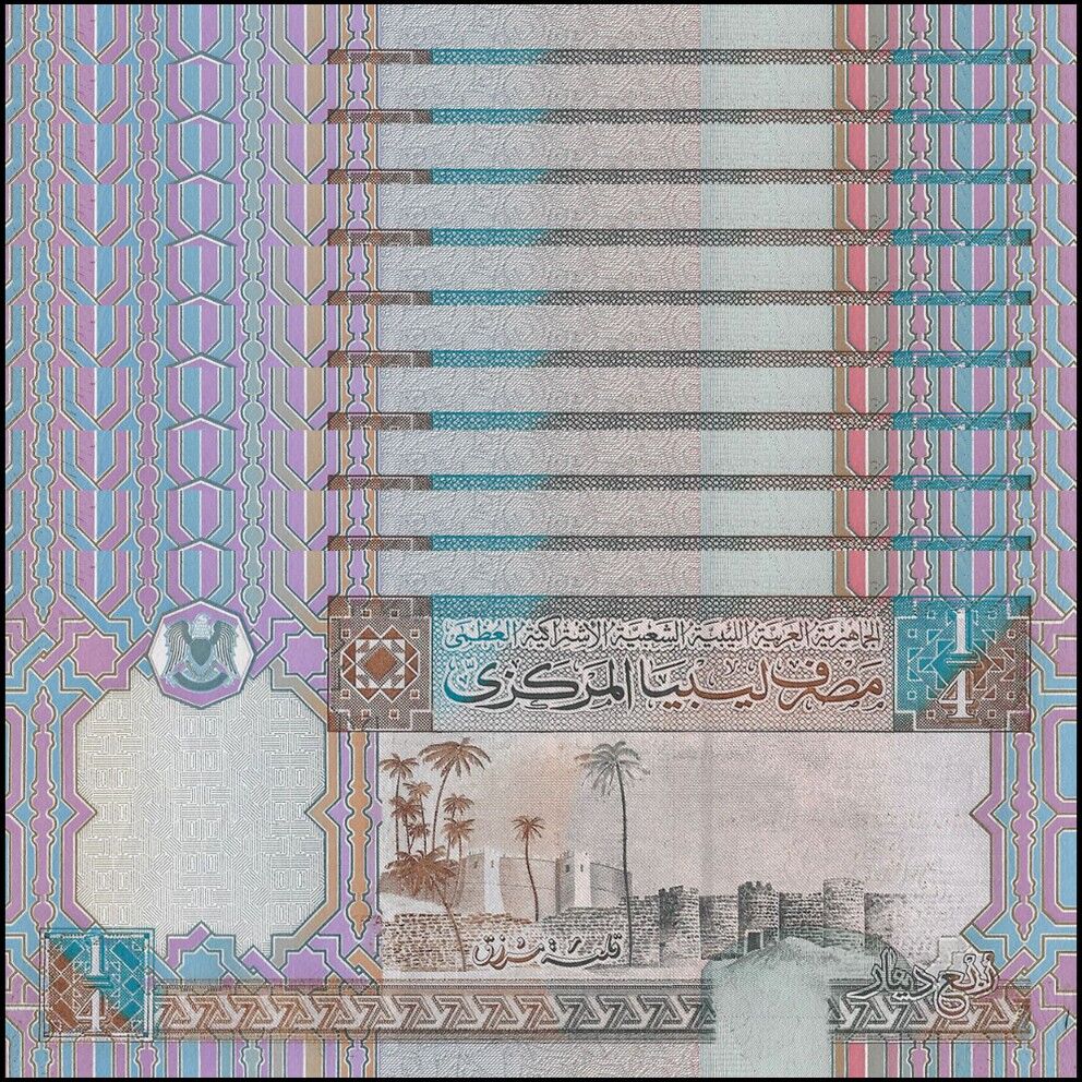 Libya - 1/4 Dinar 2002 - Pick- 62 / B526 - Set 10 PCS