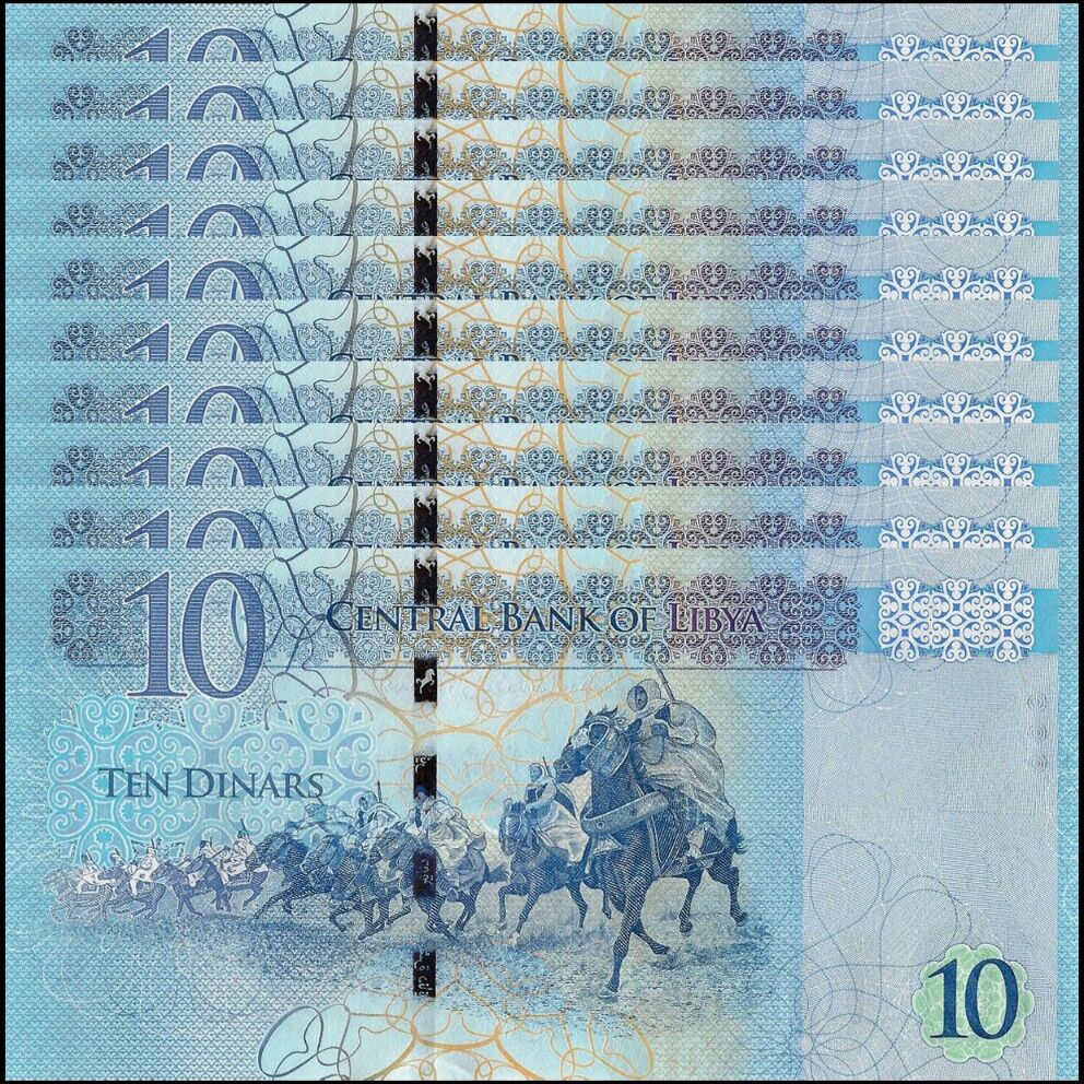 Libya - 10 Dinars 2015 - Pick- 82 / B545 - Set 10 PCS