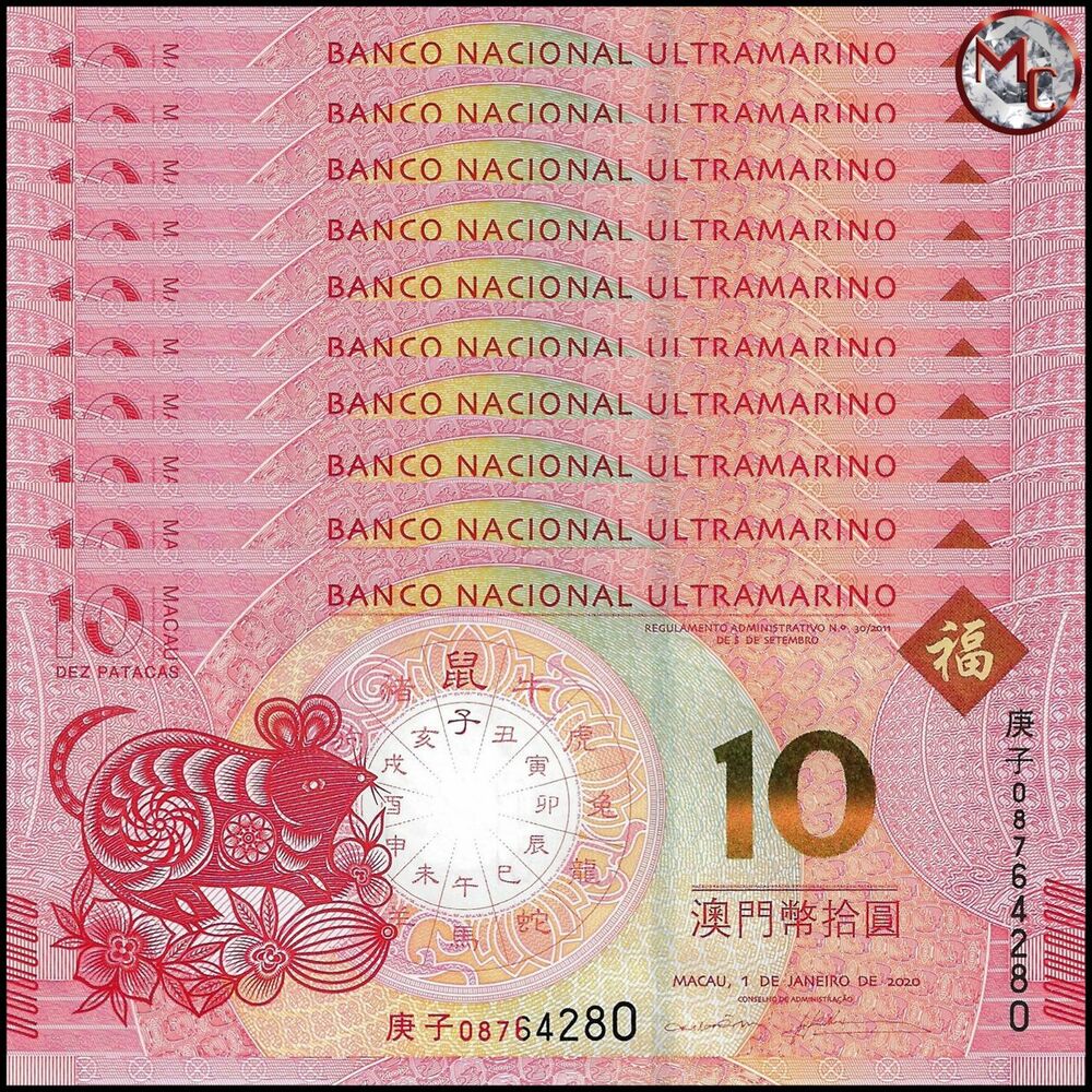 Macau - 10 Patacas 2020 - Pick- NEW / B082 - COMMEMORATIVE - Set 10 PCS