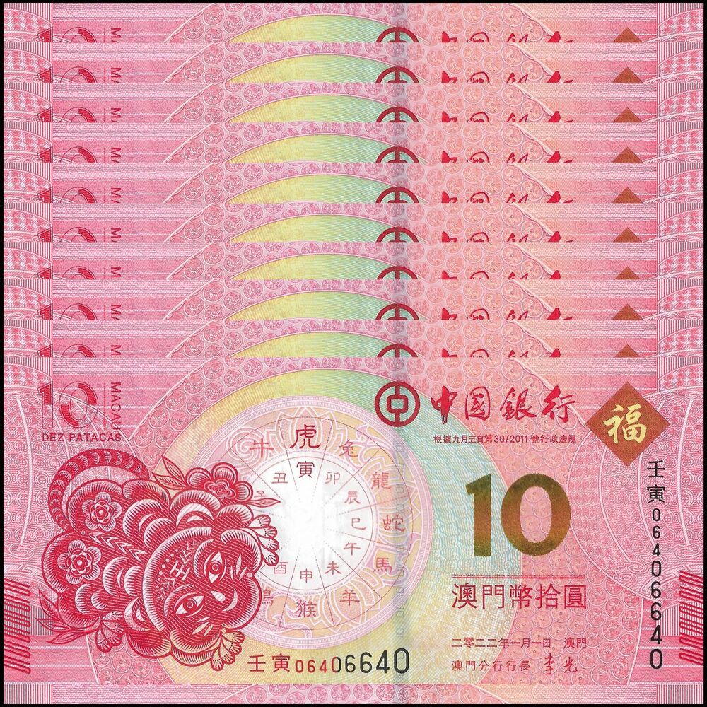 Macau - 10 Patacas 2022 - Pick- NEW / B229 - COMMEMORATIVE - Set 10 PCS