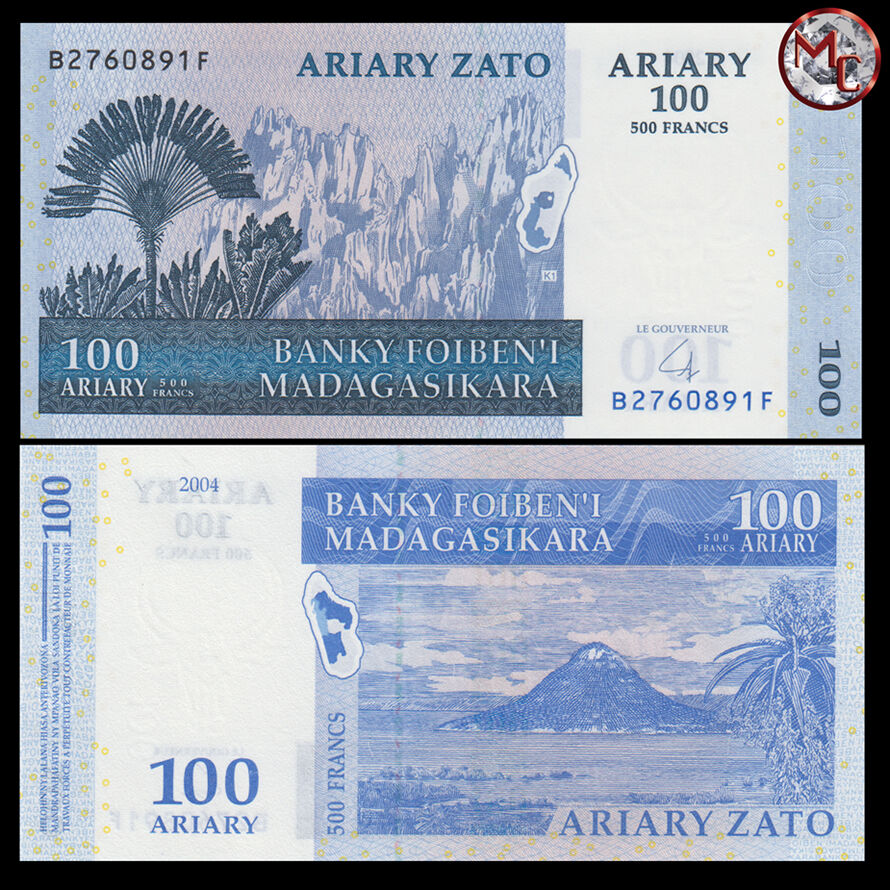 Madagaskar - 100 Ariary 2004 - Pick 86 - Set 10 PCS