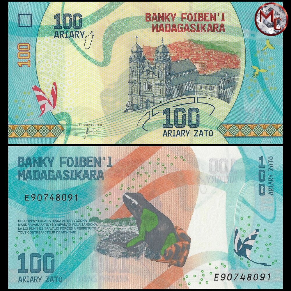 Madagascar - 100 Ariary 2017 - Pick- 97 / B332 - Set 10 PCS
