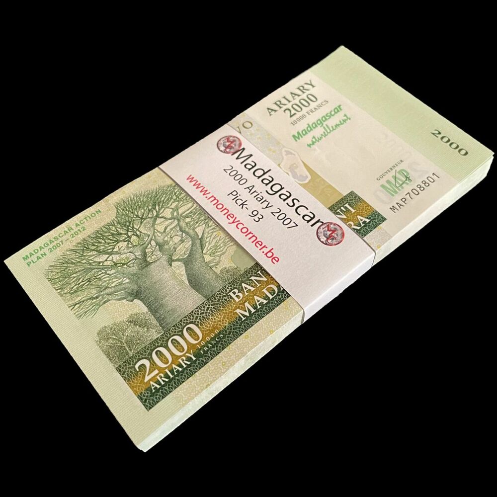 Madagascar - 2000 Ariary 2007 - Pick- 93 - COMMEMORATIVE - Bundle 100 PCS